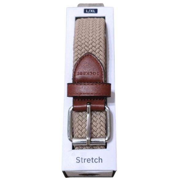 NWT Men’s Dockers Woven Stretch Belt Khaki Size L/XL - Picture 1 of 5